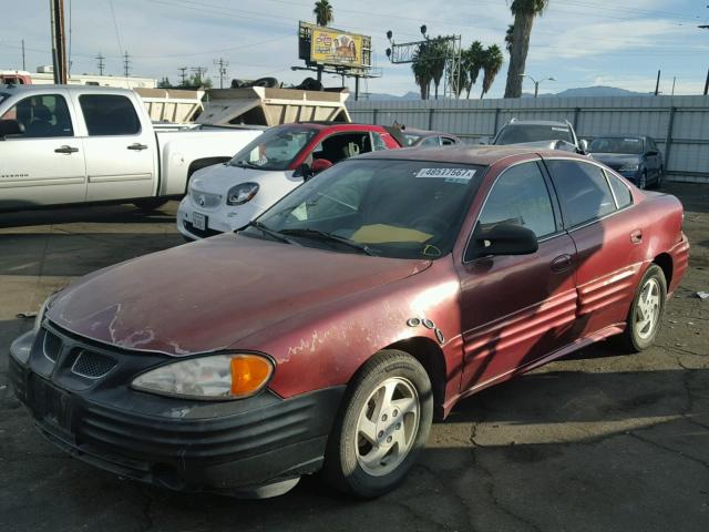 1G2NF52T0YM837736 - 2000 PONTIAC GRAND AM S MAROON photo 2