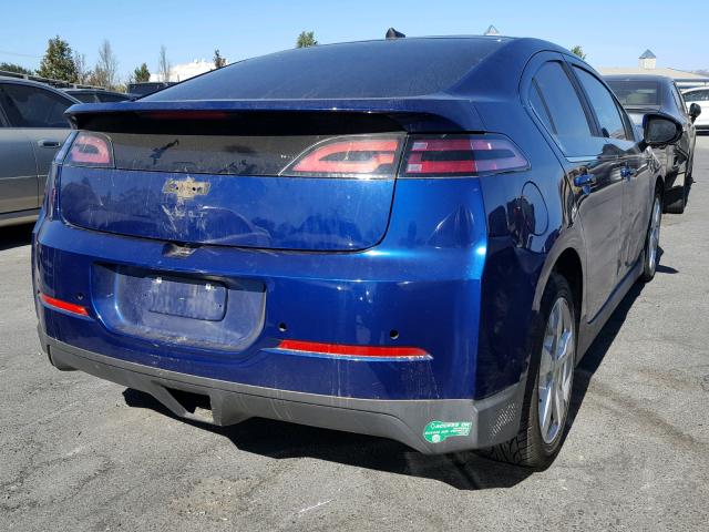 1G1RH6E4XDU139462 - 2013 CHEVROLET VOLT BLUE photo 4