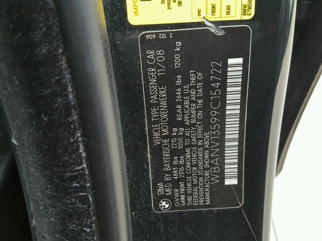 WBANV13599C154722 - 2009 BMW 528 XI BLACK photo 10