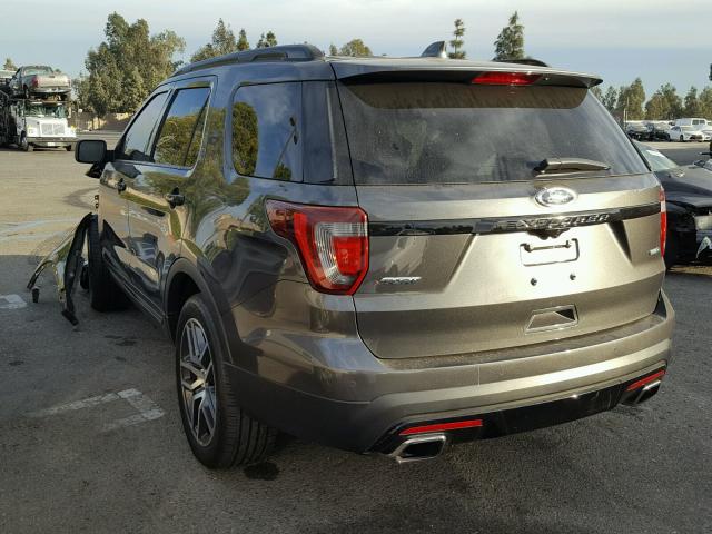 1FM5K8GTXHGC21876 - 2017 FORD EXPLORER S CHARCOAL photo 3