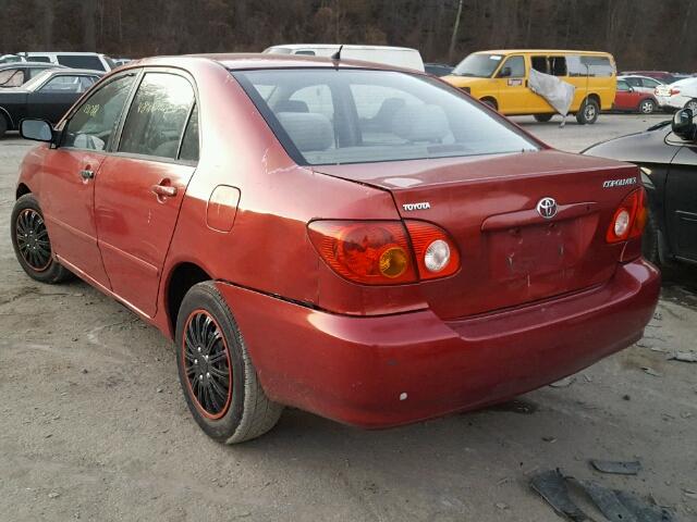 2T1BR32E34C285152 - 2004 TOYOTA COROLLA CE RED photo 3