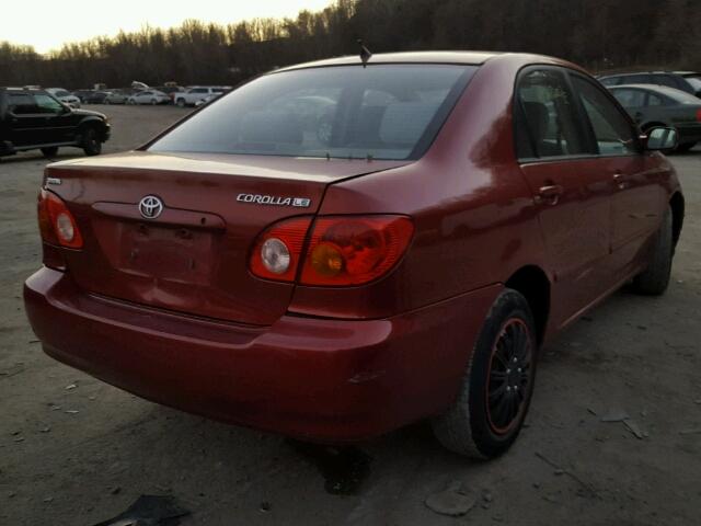 2T1BR32E34C285152 - 2004 TOYOTA COROLLA CE RED photo 4