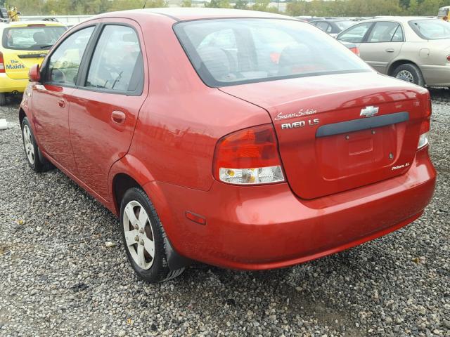 KL1TD56606B589887 - 2006 CHEVROLET AVEO BASE Czerwony zdjęcie 3