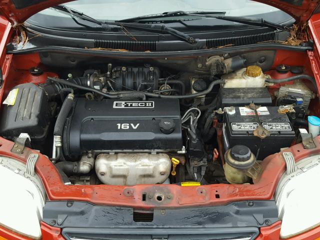KL1TD56606B589887 - 2006 CHEVROLET AVEO BASE Czerwony zdjęcie 7