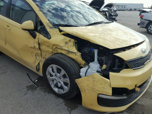 KNADM4A33G6687081 - 2016 KIA RIO LX YELLOW photo 9