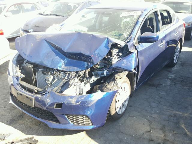 3N1AB7AP4HY368821 - 2017 NISSAN SENTRA S BLUE photo 2