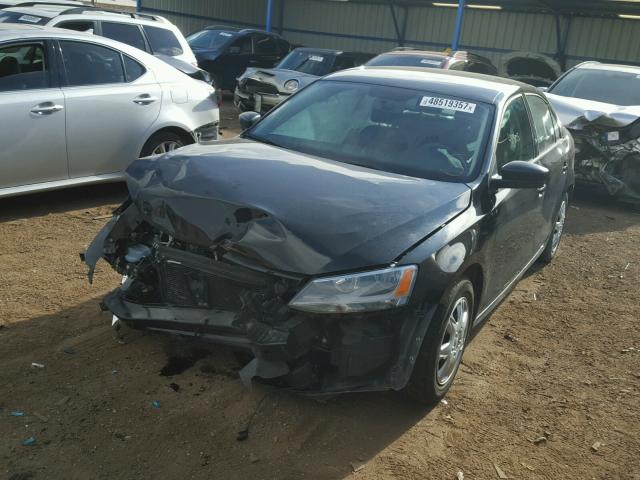 3VW2K7AJ1EM398677 - 2014 VOLKSWAGEN JETTA BASE BLACK photo 2