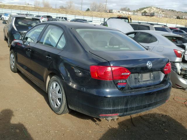 3VW2K7AJ1EM398677 - 2014 VOLKSWAGEN JETTA BASE BLACK photo 3