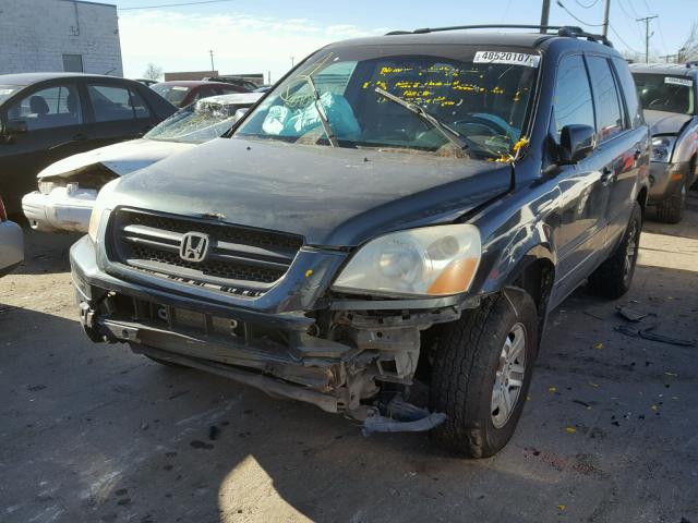 2HKYF18683H564972 - 2003 HONDA PILOT EXL BLUE photo 2