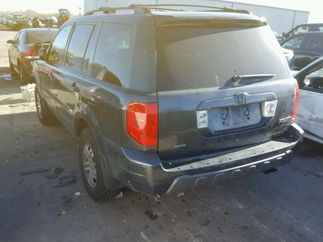 2HKYF18683H564972 - 2003 HONDA PILOT EXL BLUE photo 3