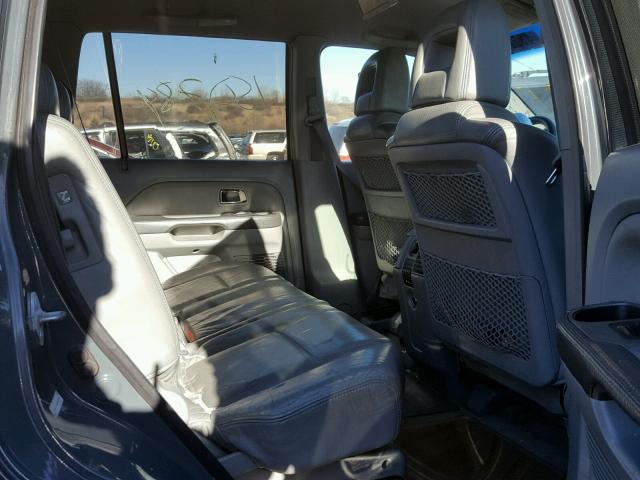 2HKYF18683H564972 - 2003 HONDA PILOT EXL BLUE photo 6