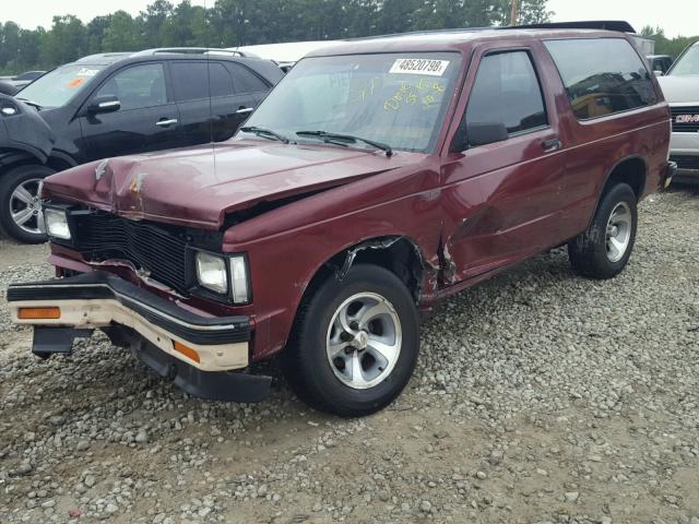 1GNCS18Z3L8124695 - 1990 CHEVROLET BLAZER S10 BURGUNDY photo 2