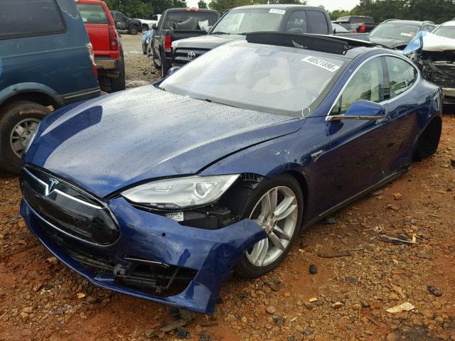 5YJSA1E22GF133635 - 2016 TESLA MODEL S ლურჯი ფოტო 2