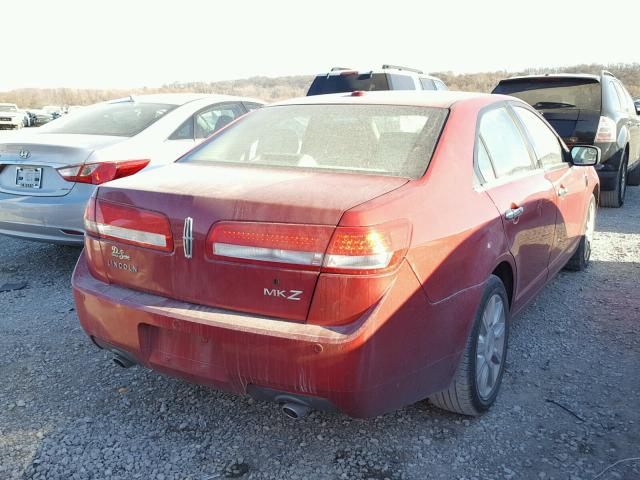 3LNHL2GC6BR766044 - 2011 LINCOLN MKZ RED photo 4