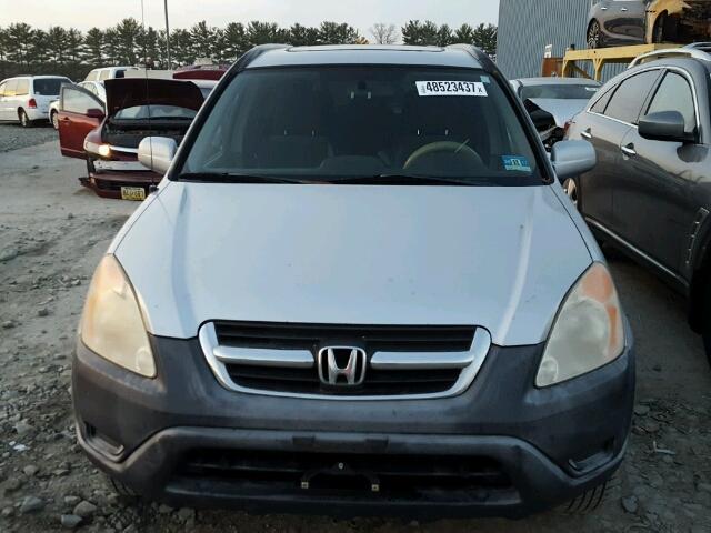 JHLRD78832C000531 - 2002 HONDA CR-V EX SILVER photo 9