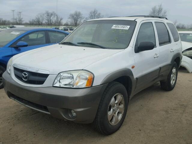 4F2YU08122KM41852 - 2002 MAZDA TRIBUTE LX WHITE photo 2