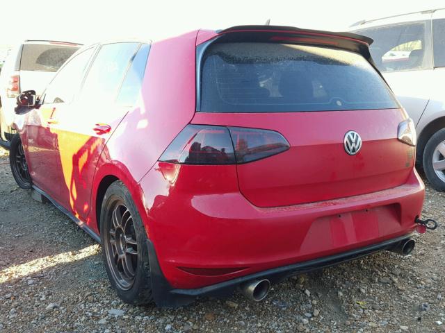 3VW4T7AU3FM010978 - 2015 VOLKSWAGEN GTI RED photo 3