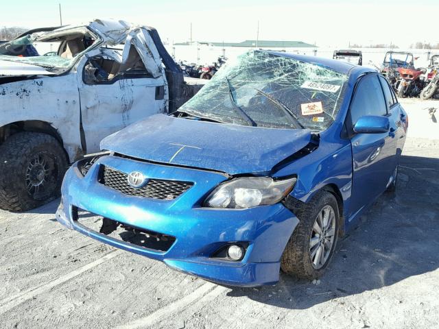 2T1BU40E59C106317 - 2009 TOYOTA COROLLA BA BLUE photo 2