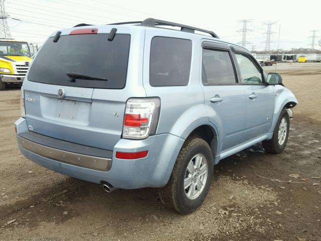 4M2CU81138KJ10574 - 2008 MERCURY MARINER BLUE photo 4