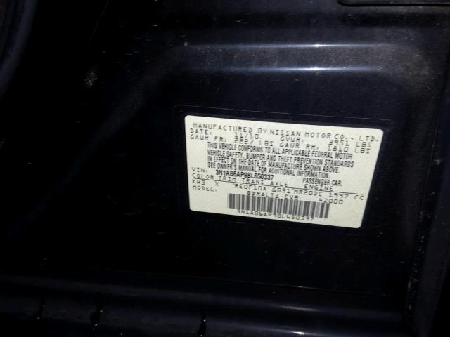 3N1AB6AP9BL650337 - 2011 NISSAN SENTRA 2.0 BLACK photo 10