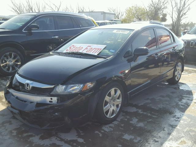 2HGFA1F56AH315190 - 2010 HONDA CIVIC LX BLACK photo 2