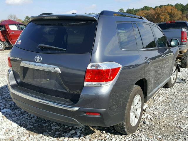 5TDZK3EH9DS096313 - 2013 TOYOTA HIGHLANDER GRAY photo 4