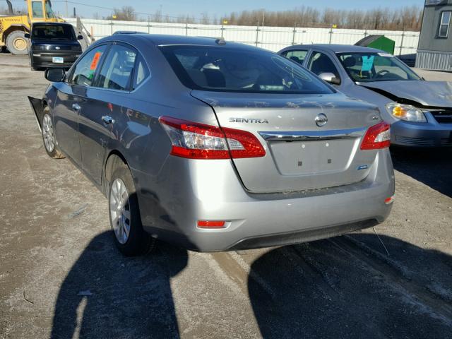 3N1AB7AP5DL757569 - 2013 NISSAN SENTRA S SILVER photo 3