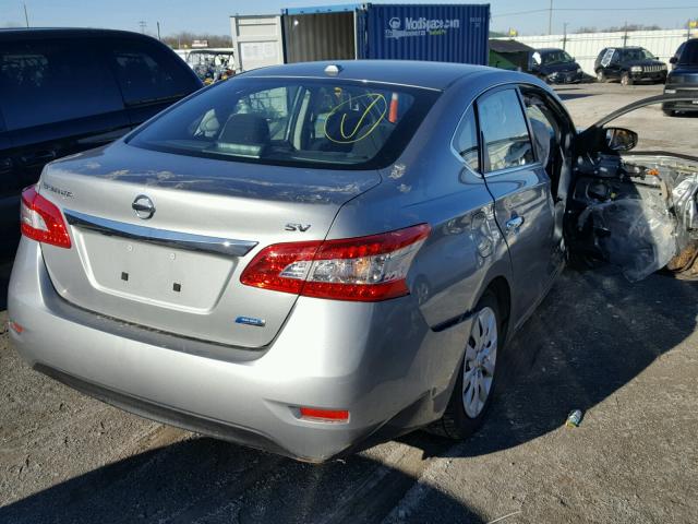 3N1AB7AP5DL757569 - 2013 NISSAN SENTRA S SILVER photo 4