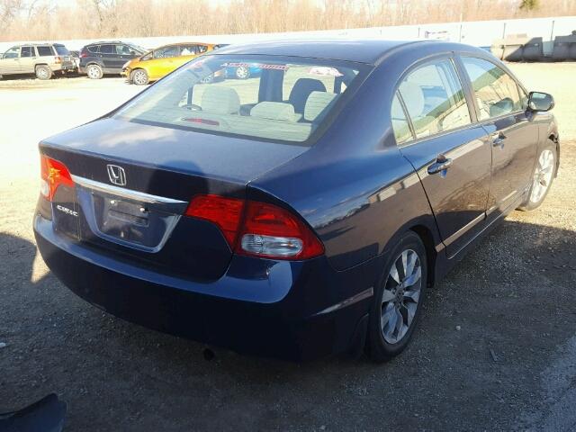 1HGFA15879L026345 - 2009 HONDA CIVIC EX BLUE photo 4