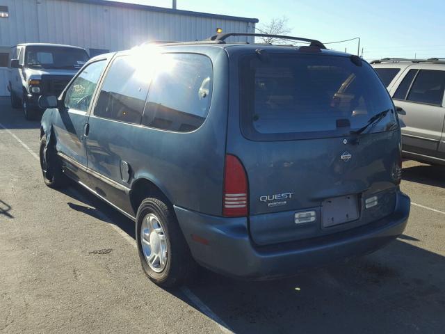 4N2DN11W7TD841786 - 1996 NISSAN QUEST XE TEAL photo 3