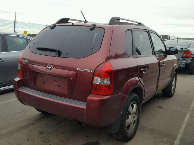 KM8JM12B58U734114 - 2008 HYUNDAI TUCSON GLS BURGUNDY photo 4