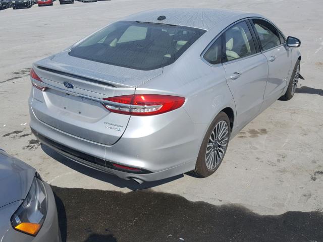 3FA6P0RU4JR247119 - 2018 FORD FUSION TIT SILVER photo 4