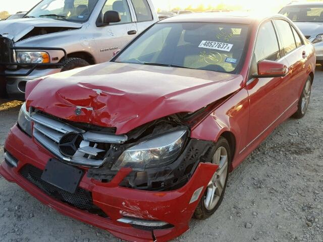 WDDGF5EB5BR161419 - 2011 MERCEDES-BENZ C 300 RED photo 2