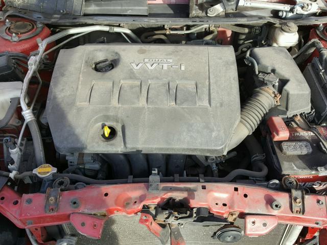 1NXBU40E29Z135580 - 2009 TOYOTA COROLLA BA RED photo 7