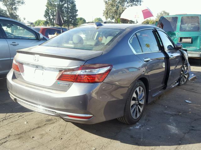 JHMCR6F79HC028446 - 2017 HONDA ACCORD HYB GRAY photo 4