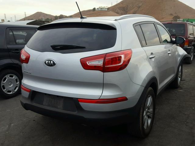 KNDPB3A22D7448103 - 2013 KIA SPORTAGE B SILVER photo 4