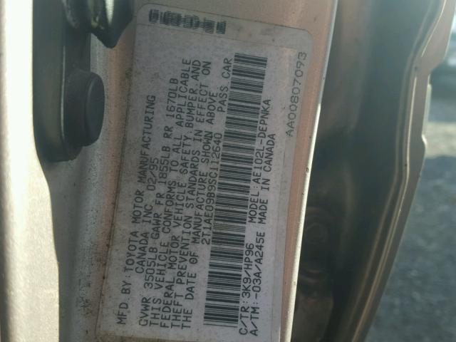 2T1AE09B9SC112640 - 1995 TOYOTA COROLLA LE 棕色 照片 10