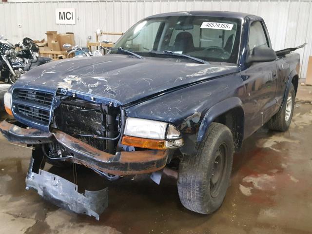 1D7FL16X03S358824 - 2003 DODGE DAKOTA SXT BLUE photo 2