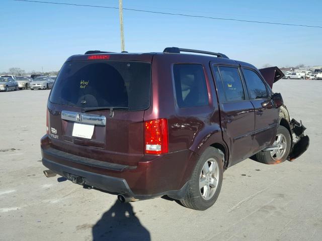 5FNYF3H57BB024738 - 2011 HONDA PILOT EXL BURGUNDY photo 4