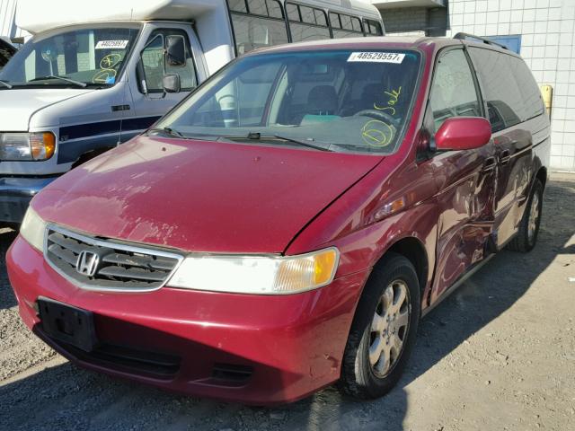 2HKRL18682H565082 - 2002 HONDA ODYSSEY EX RED photo 2