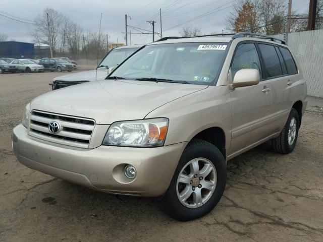 JTEEP21A160160168 - 2006 TOYOTA HIGHLANDER BEIGE photo 2