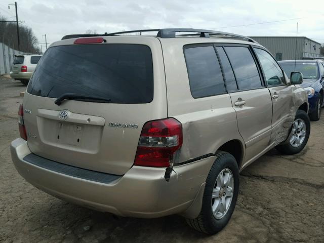 JTEEP21A160160168 - 2006 TOYOTA HIGHLANDER BEIGE photo 4