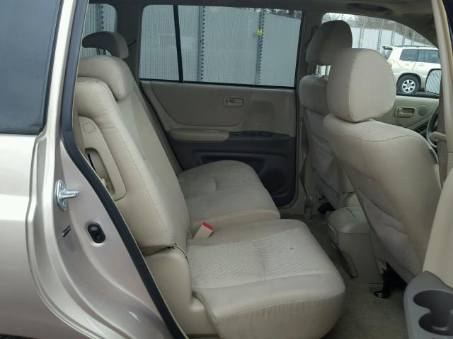 JTEEP21A160160168 - 2006 TOYOTA HIGHLANDER BEIGE photo 6