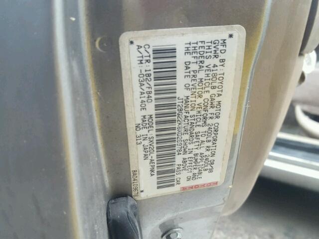 JT2BG22K8X0269784 - 1999 TOYOTA CAMRY LE 米色 照片 10