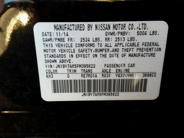 JN1BV7AR5FM395622 - 2015 INFINITI Q50 BASE Negro foto 10