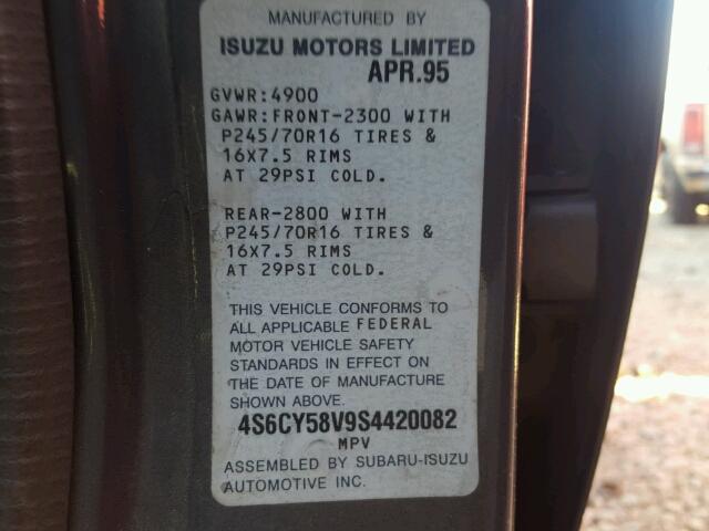 4S6CY58V9S4420082 - 1995 HONDA PASSPORT E 灰色 照片 10