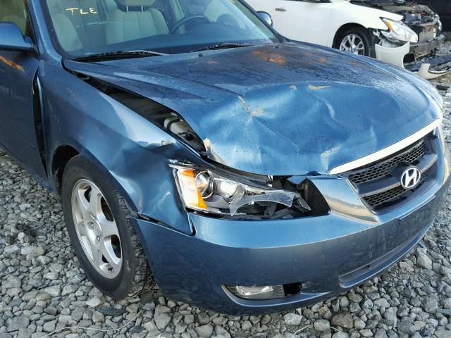 5NPEU46F07H162205 - 2007 HYUNDAI SONATA SE BLUE photo 9