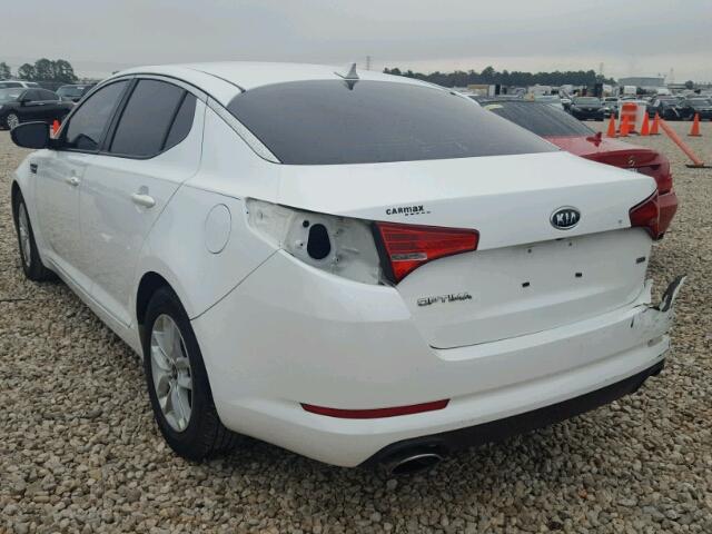 KNAGM4A73B5063490 - 2011 KIA OPTIMA LX WHITE photo 3