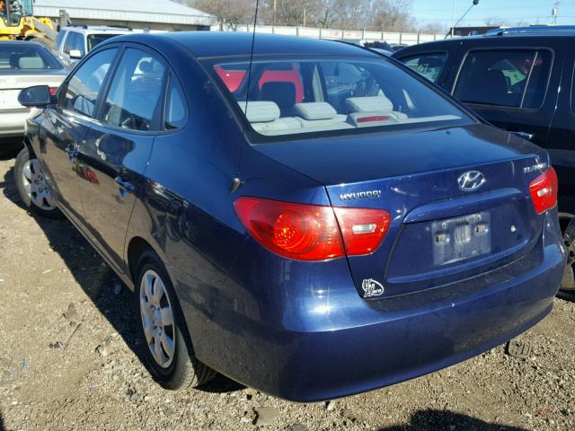 KMHDU46DX7U065444 - 2007 HYUNDAI ELANTRA GL BLUE photo 3