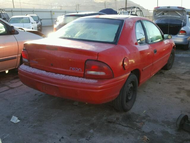 1B3ES42C8VD177668 - 1997 DODGE NEON HIGHL RED photo 4